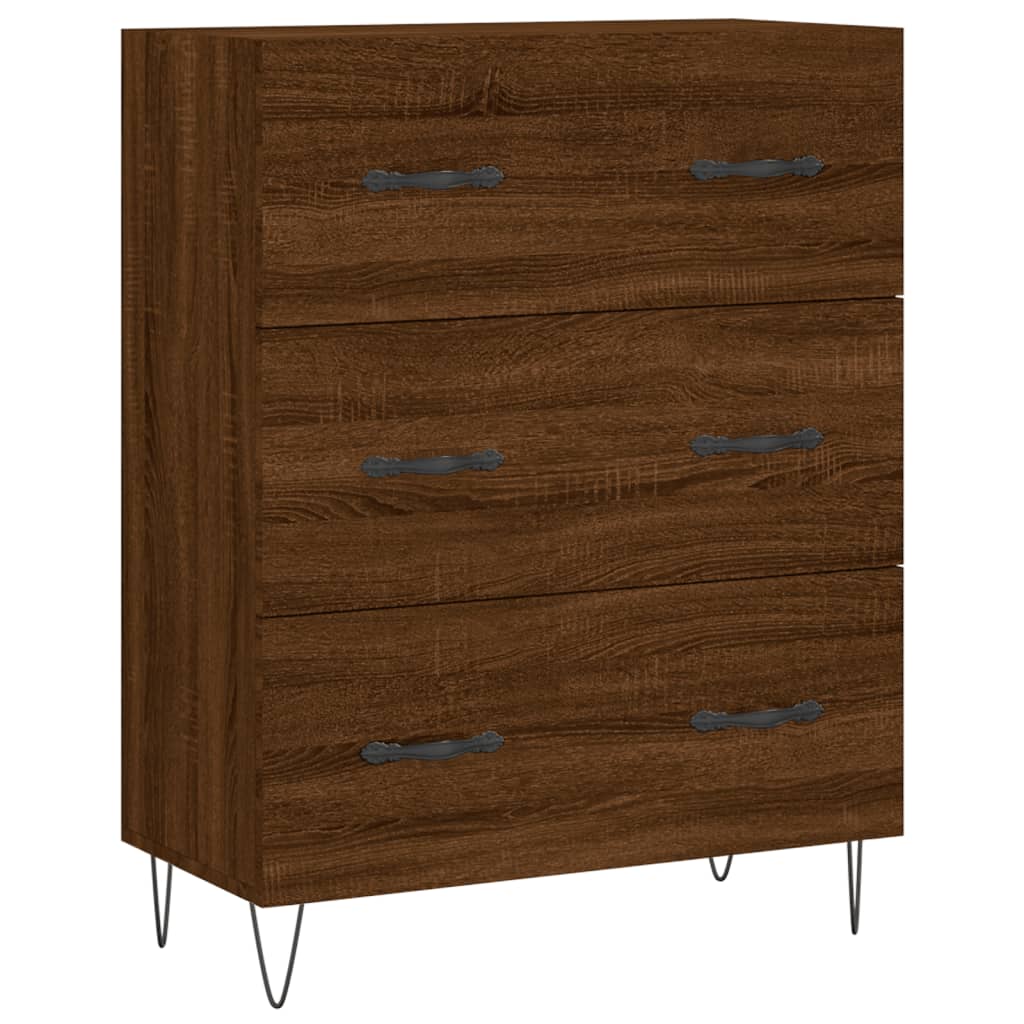 Dressoir 69,5x34x90 cm bewerkt hout bruin eikenkleur - AllerleiShop