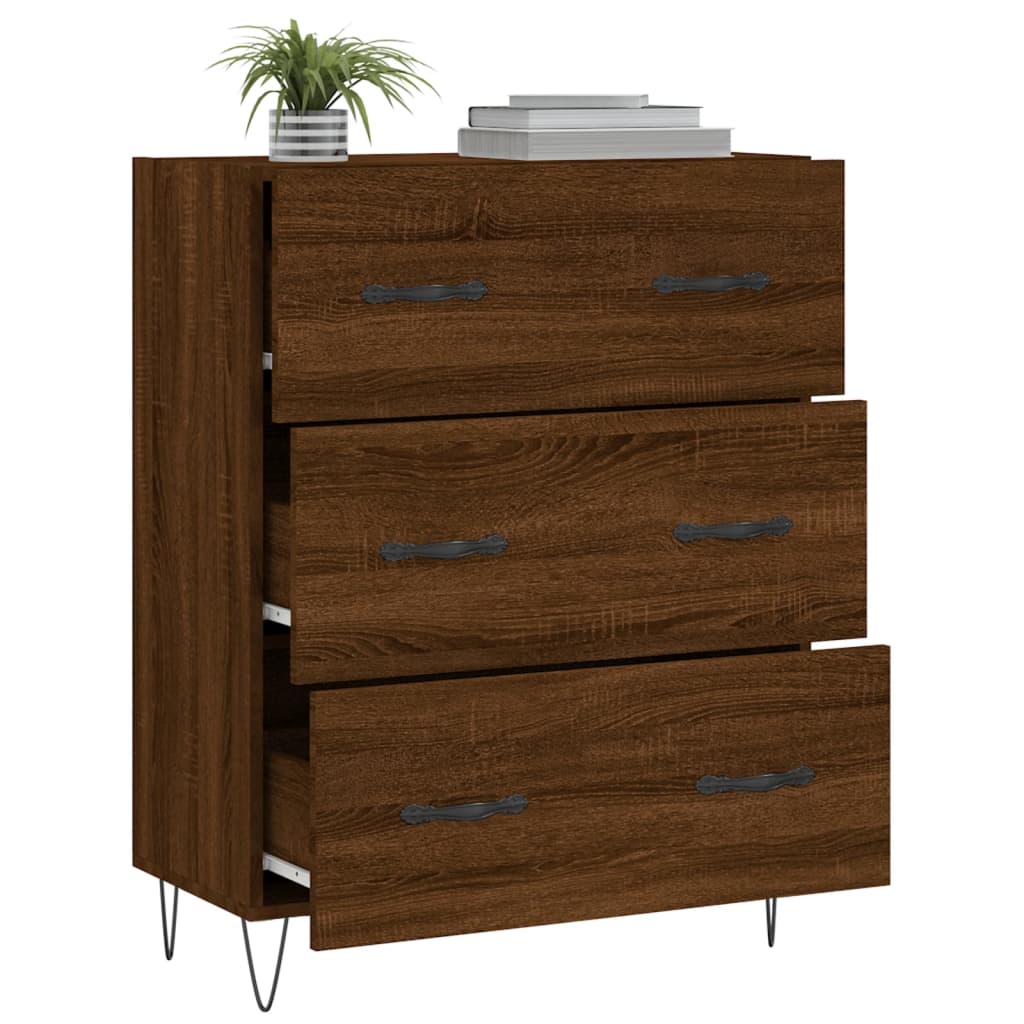 Dressoir 69,5x34x90 cm bewerkt hout bruin eikenkleur - AllerleiShop