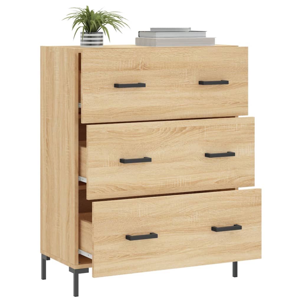 Dressoir 69,5x34x90 cm bewerkt hout sonoma eikenkleurig - AllerleiShop