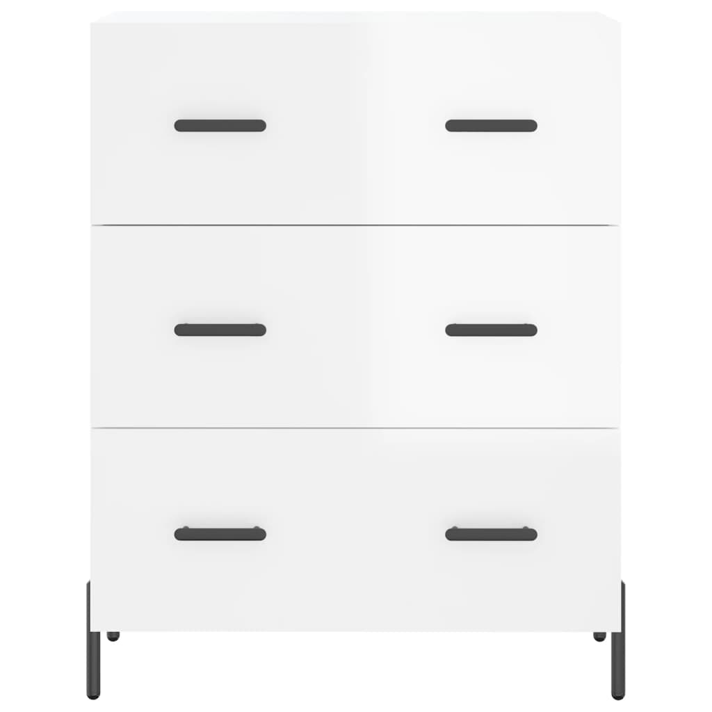 Dressoir 69,5x34x90 cm bewerkt hout hoogglans wit - AllerleiShop