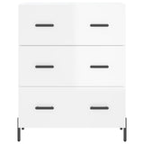 Dressoir 69,5x34x90 cm bewerkt hout hoogglans wit - AllerleiShop