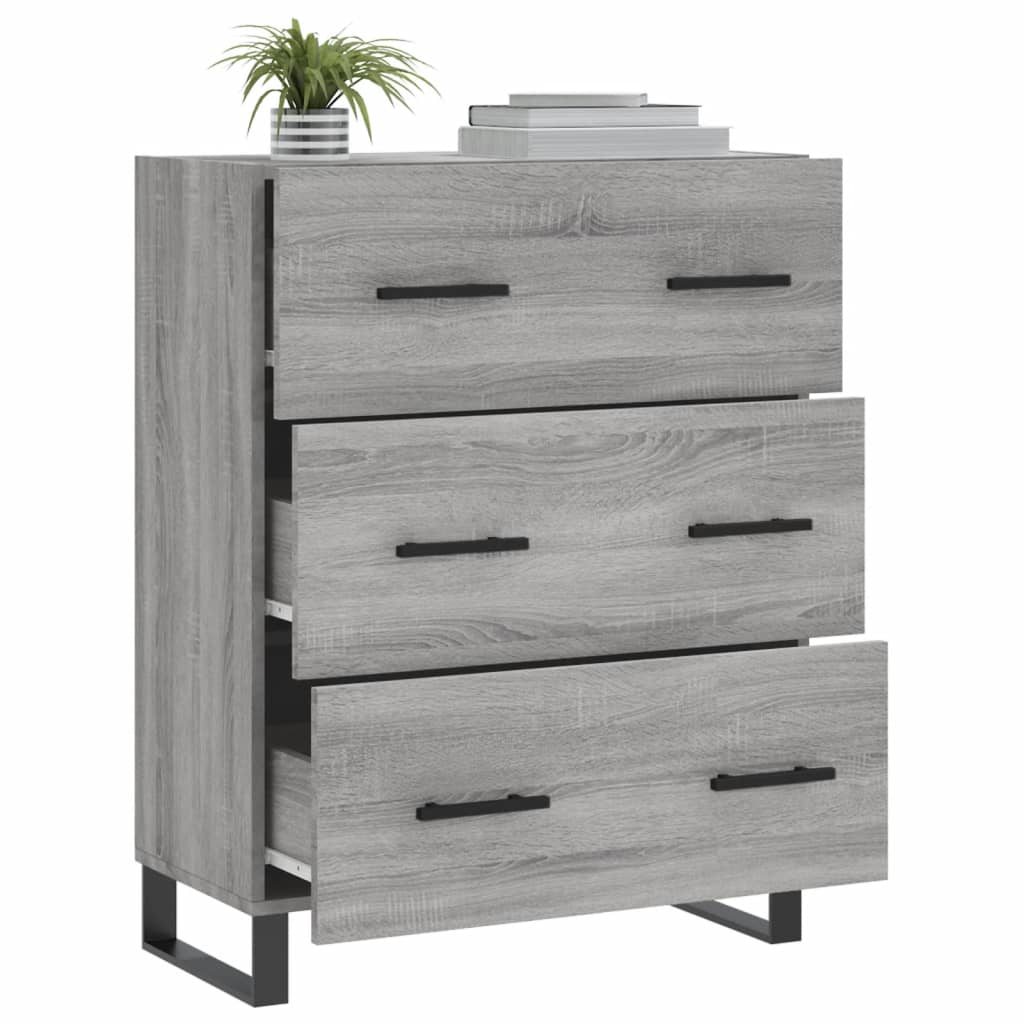 Dressoir 69,5x34x90 cm bewerkt hout grijs sonoma eikenkleurig - AllerleiShop