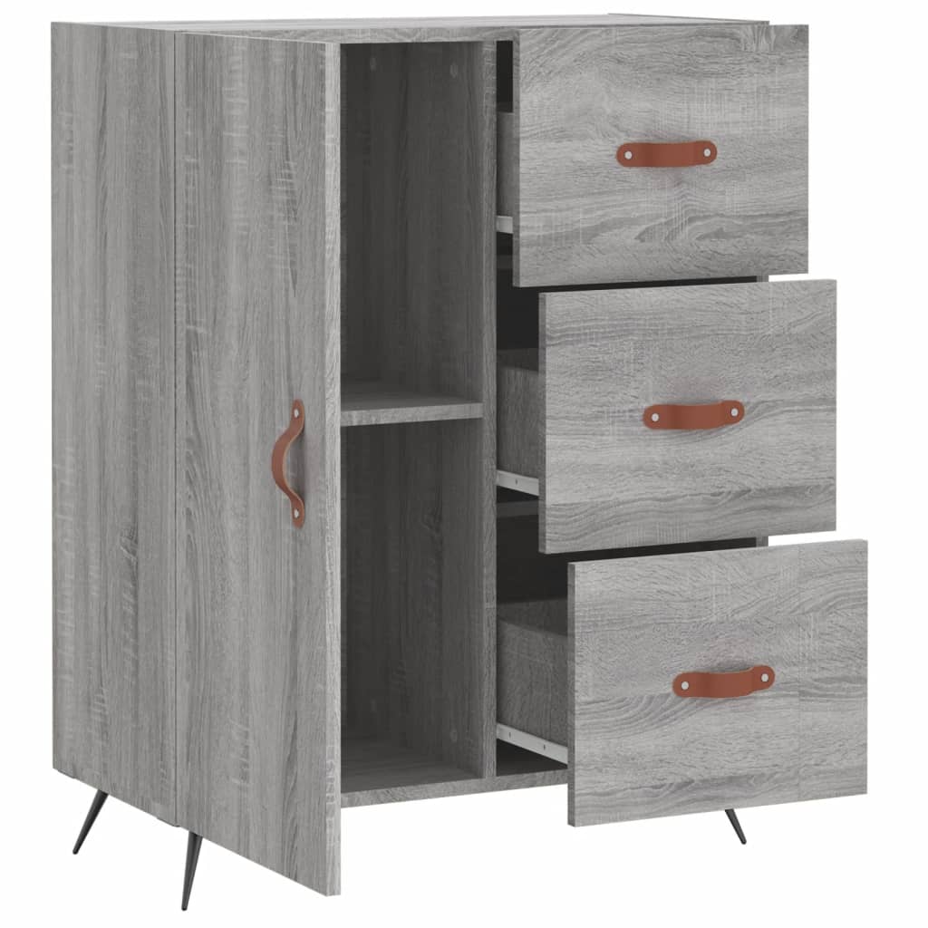 Dressoir 69,5x34x90 cm bewerkt hout grijs sonoma eikenkleurig - AllerleiShop