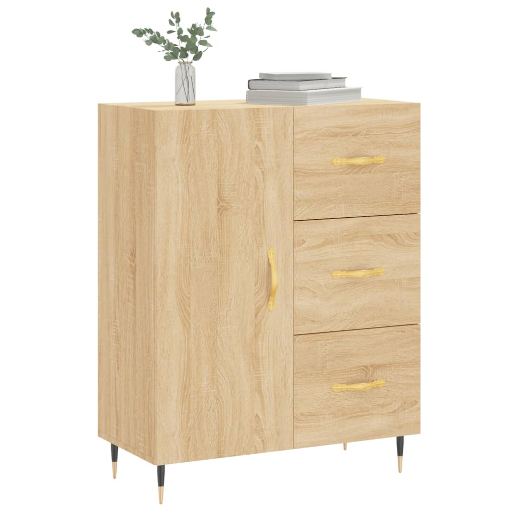 Dressoir 69,5x34x90 cm bewerkt hout sonoma eikenkleurig - AllerleiShop