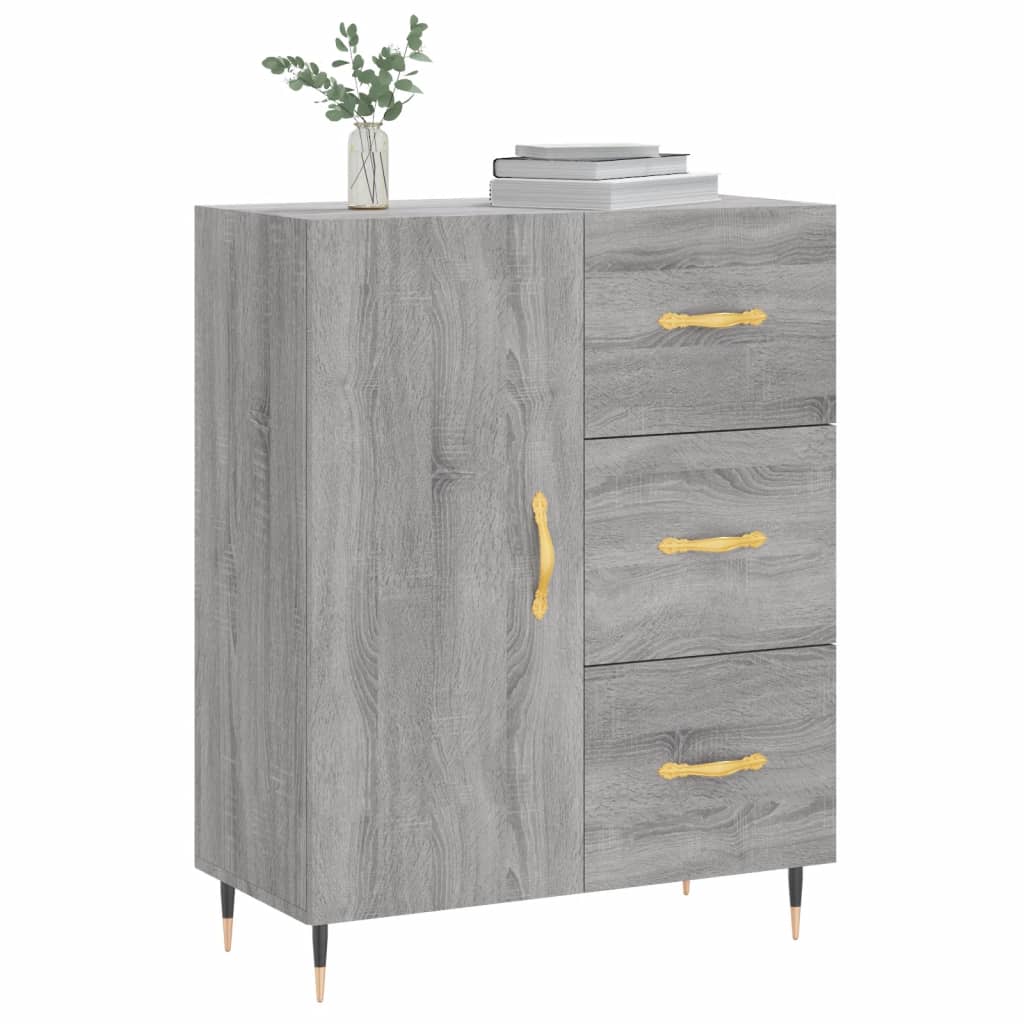 Dressoir 69,5x34x90 cm bewerkt hout grijs sonoma eikenkleurig - AllerleiShop