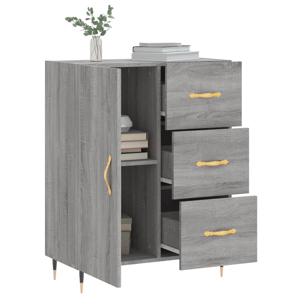 Dressoir 69,5x34x90 cm bewerkt hout grijs sonoma eikenkleurig - AllerleiShop