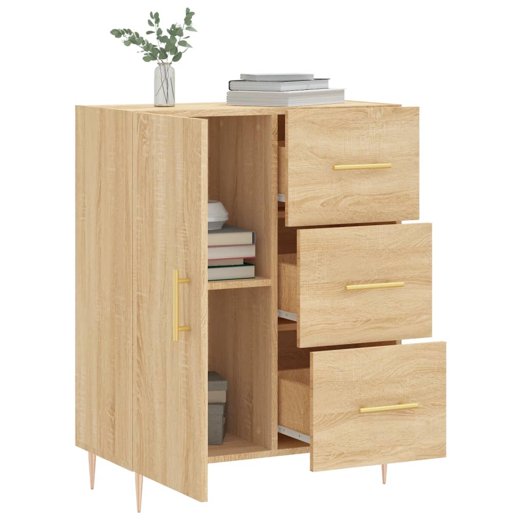 Dressoir 69,5x34x90 cm bewerkt hout sonoma eikenkleurig - AllerleiShop