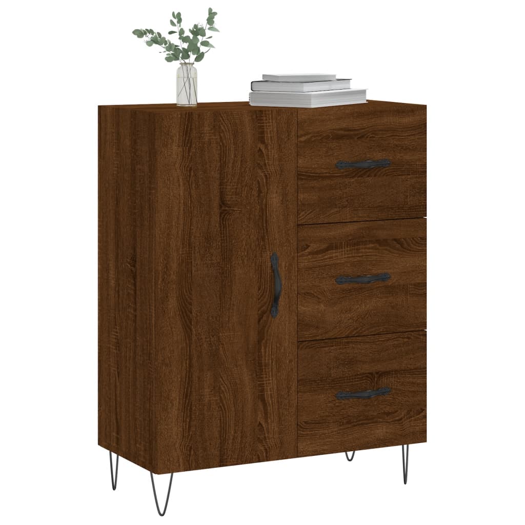 Dressoir 69,5x34x90 cm bewerkt hout bruin eikenkleur - AllerleiShop