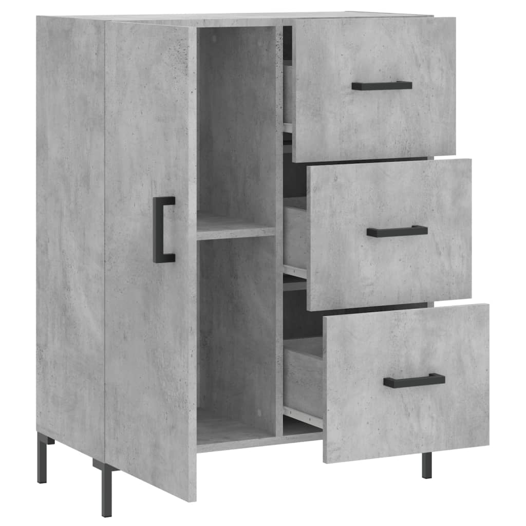 Dressoir 69,5x34x90 cm bewerkt hout betongrijs - AllerleiShop