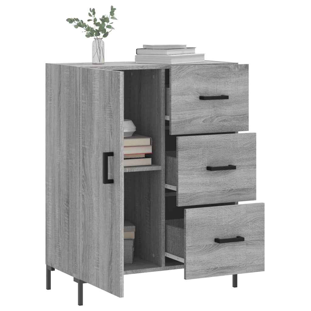 Dressoir 69,5x34x90 cm bewerkt hout grijs sonoma eikenkleurig - AllerleiShop