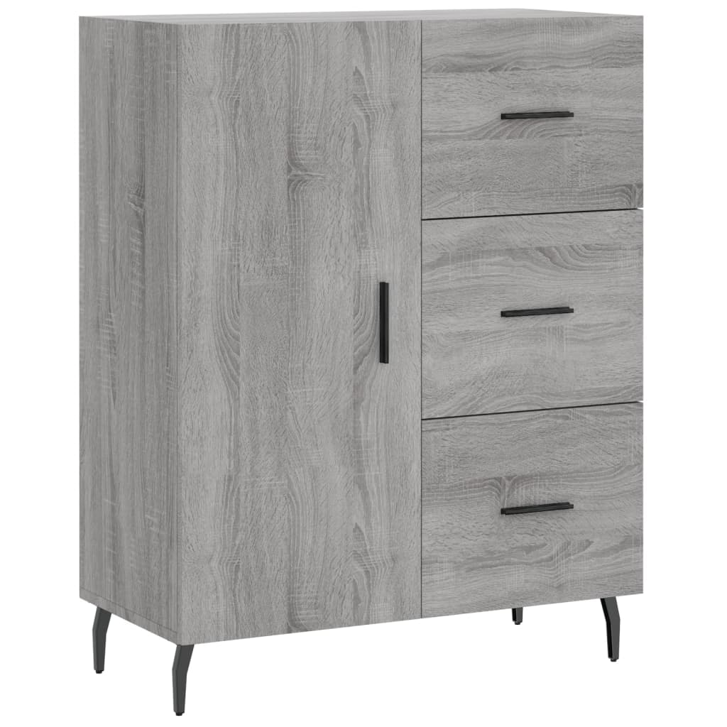 Dressoir 69,5x34x90 cm bewerkt hout grijs sonoma eikenkleurig