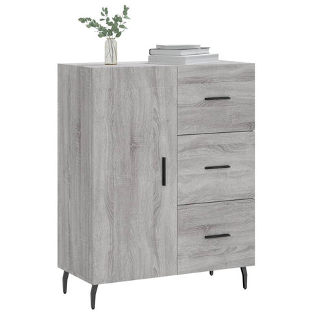 Dressoir 69,5x34x90 cm bewerkt hout grijs sonoma eikenkleurig