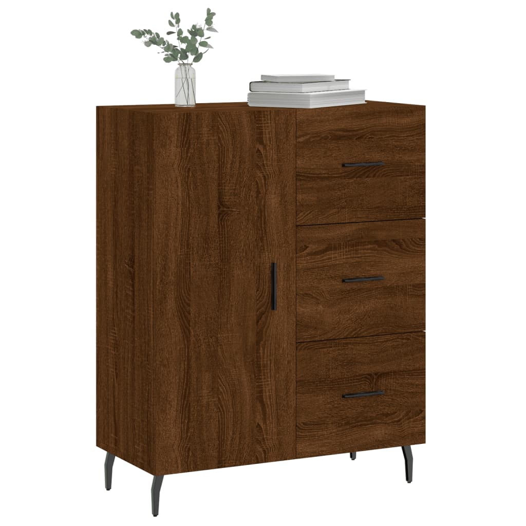 Dressoir 69,5x34x90 cm bewerkt hout bruin eikenkleur - AllerleiShop