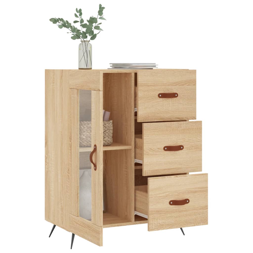 Dressoir 69,5x34x90 cm bewerkt hout sonoma eikenkleurig