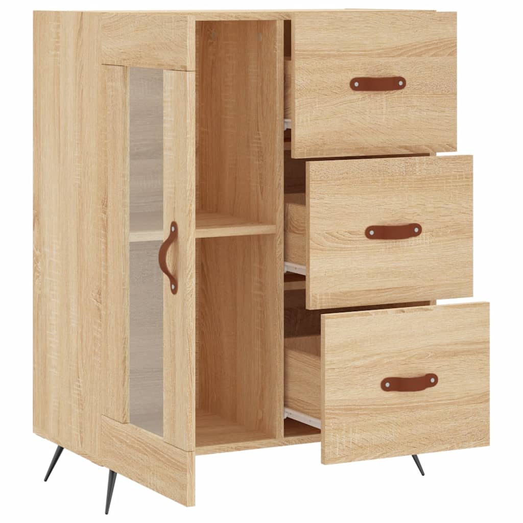 Dressoir 69,5x34x90 cm bewerkt hout sonoma eikenkleurig