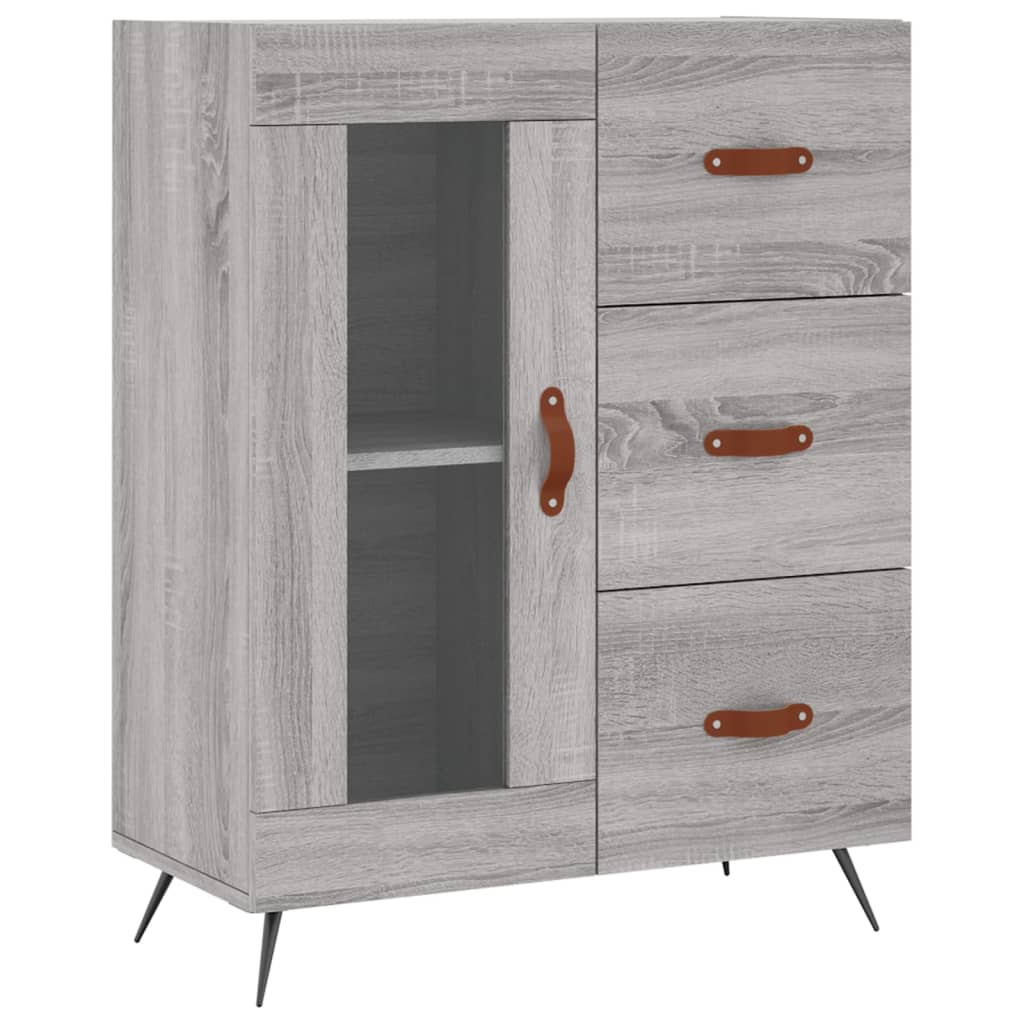 Dressoir 69,5x34x90 cm bewerkt hout grijs sonoma eikenkleurig