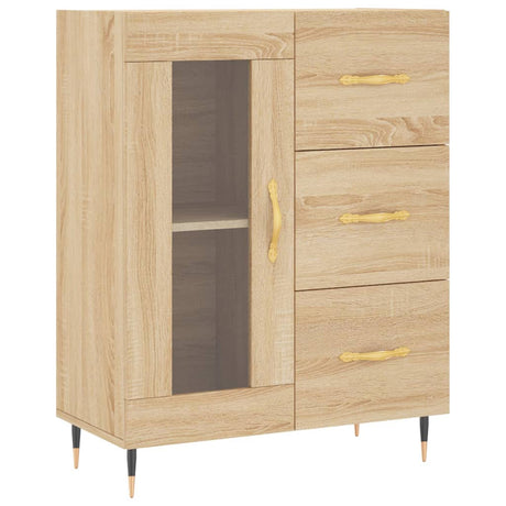 Dressoir 69,5x34x90 cm bewerkt hout sonoma eikenkleurig