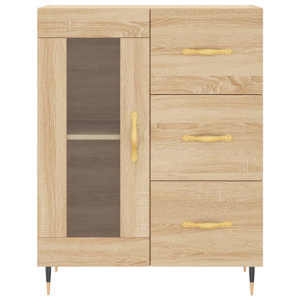 Dressoir 69,5x34x90 cm bewerkt hout sonoma eikenkleurig