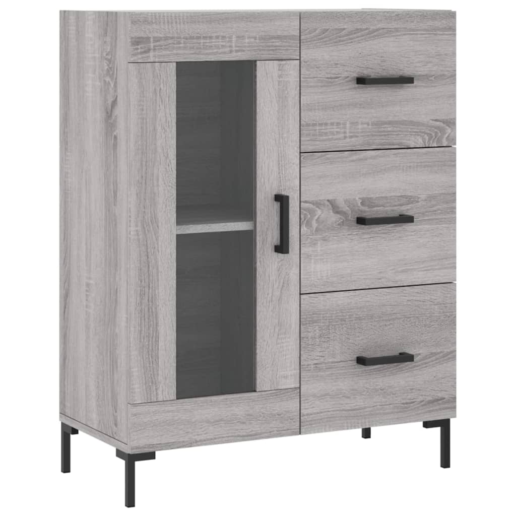 Dressoir 69,5x34x90 cm bewerkt hout grijs sonoma eikenkleurig