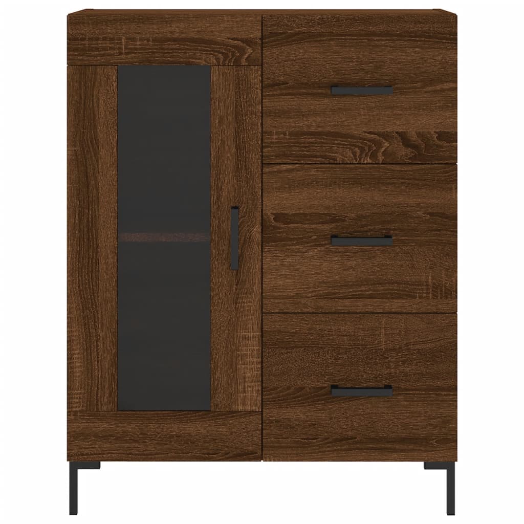 Dressoir 69,5x34x90 cm bewerkt hout bruin eikenkleur