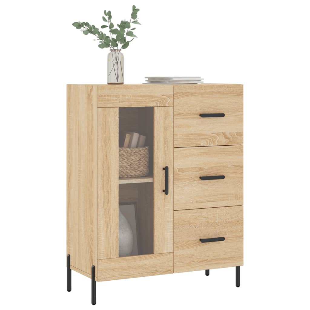 Dressoir 69,5x34x90 cm bewerkt hout sonoma eikenkleurig