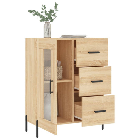 Dressoir 69,5x34x90 cm bewerkt hout sonoma eikenkleurig