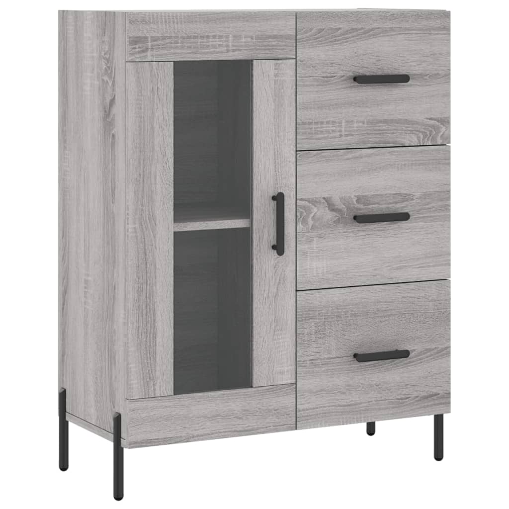 Dressoir 69,5x34x90 cm bewerkt hout grijs sonoma eikenkleurig