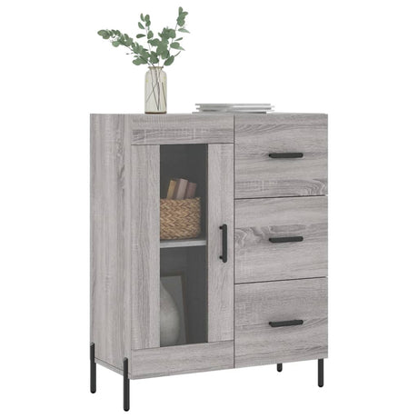 Dressoir 69,5x34x90 cm bewerkt hout grijs sonoma eikenkleurig