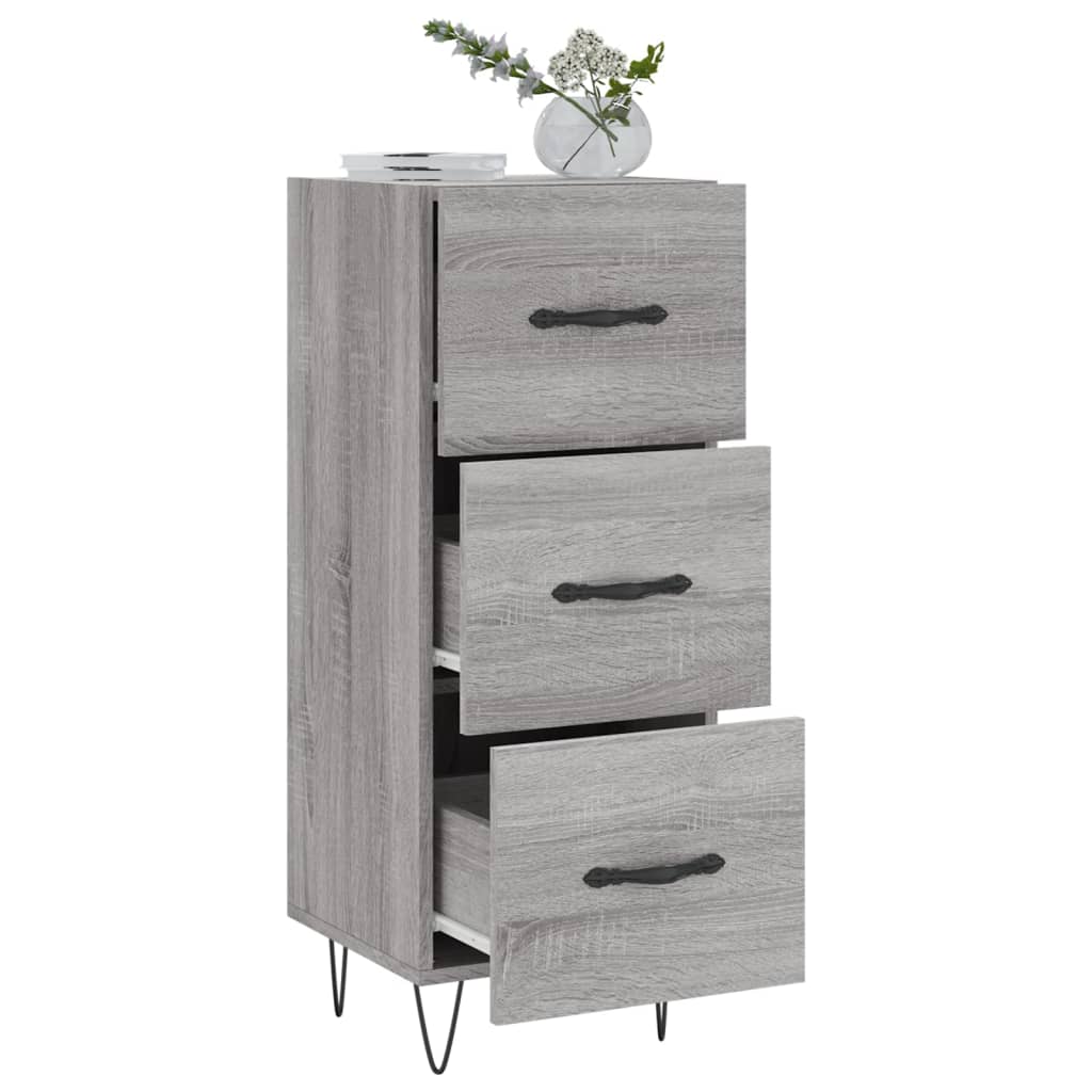 Dressoir 34,5x34x90 cm bewerkt hout grijs sonoma eikenkleurig