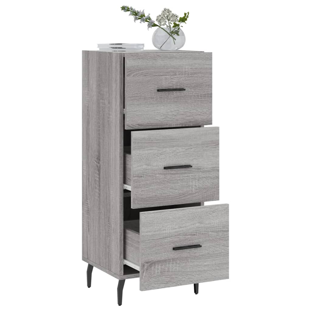 Dressoir 34,5x34x90 cm bewerkt hout grijs sonoma eikenkleurig