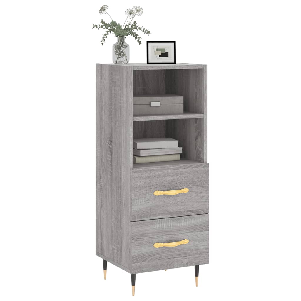 Dressoir 34,5x34x90 cm bewerkt hout grijs sonoma eikenkleurig