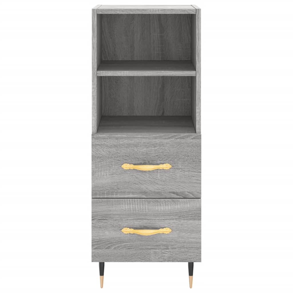 Dressoir 34,5x34x90 cm bewerkt hout grijs sonoma eikenkleurig