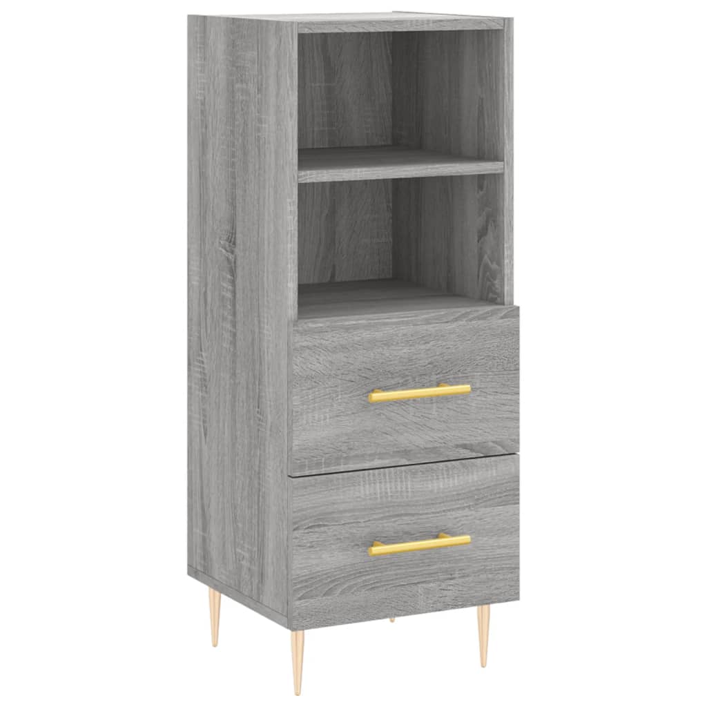 Dressoir 34,5x34x90 cm bewerkt hout grijs sonoma eikenkleurig