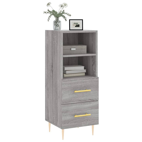 Dressoir 34,5x34x90 cm bewerkt hout grijs sonoma eikenkleurig