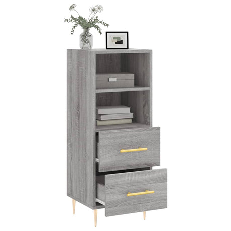 Dressoir 34,5x34x90 cm bewerkt hout grijs sonoma eikenkleurig