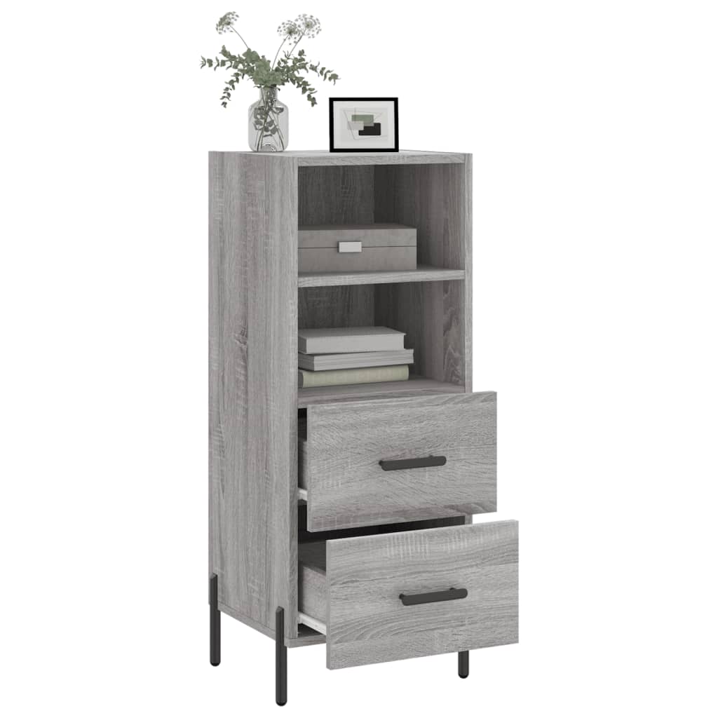 Dressoir 34,5x34x90 cm bewerkt hout grijs sonoma eikenkleurig