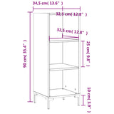 Dressoir 34,5x32,5x90 cm bewerkt hout zwart