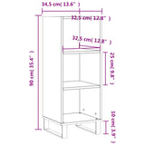 Dressoir 34,5x32,5x90 cm bewerkt hout wit