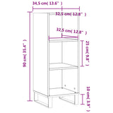 Dressoir 34,5x32,5x90 cm bewerkt hout betongrijs