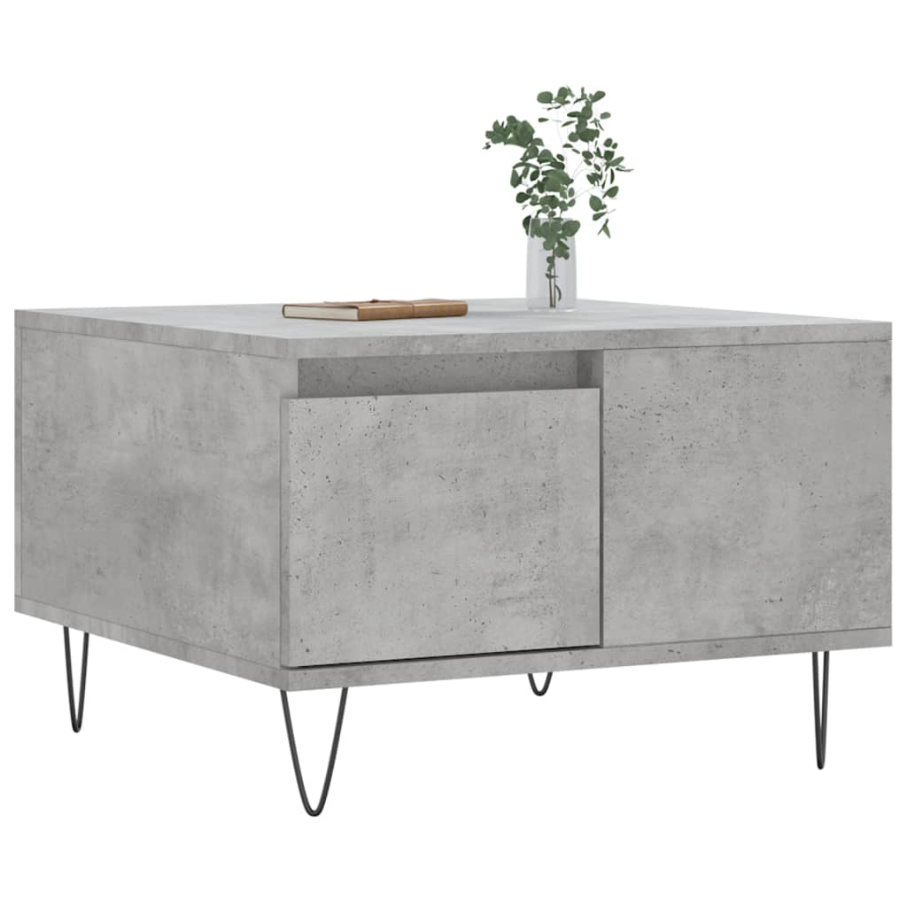 Salontafel 55x55x36,5 cm bewerkt hout betongrijs