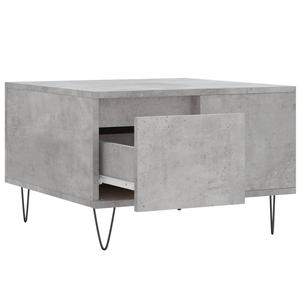 Salontafel 55x55x36,5 cm bewerkt hout betongrijs