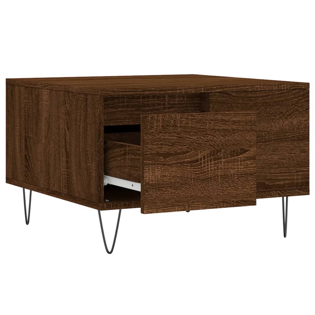 Salontafel 55x55x36,5 cm bewerkt hout bruin eikenkleur