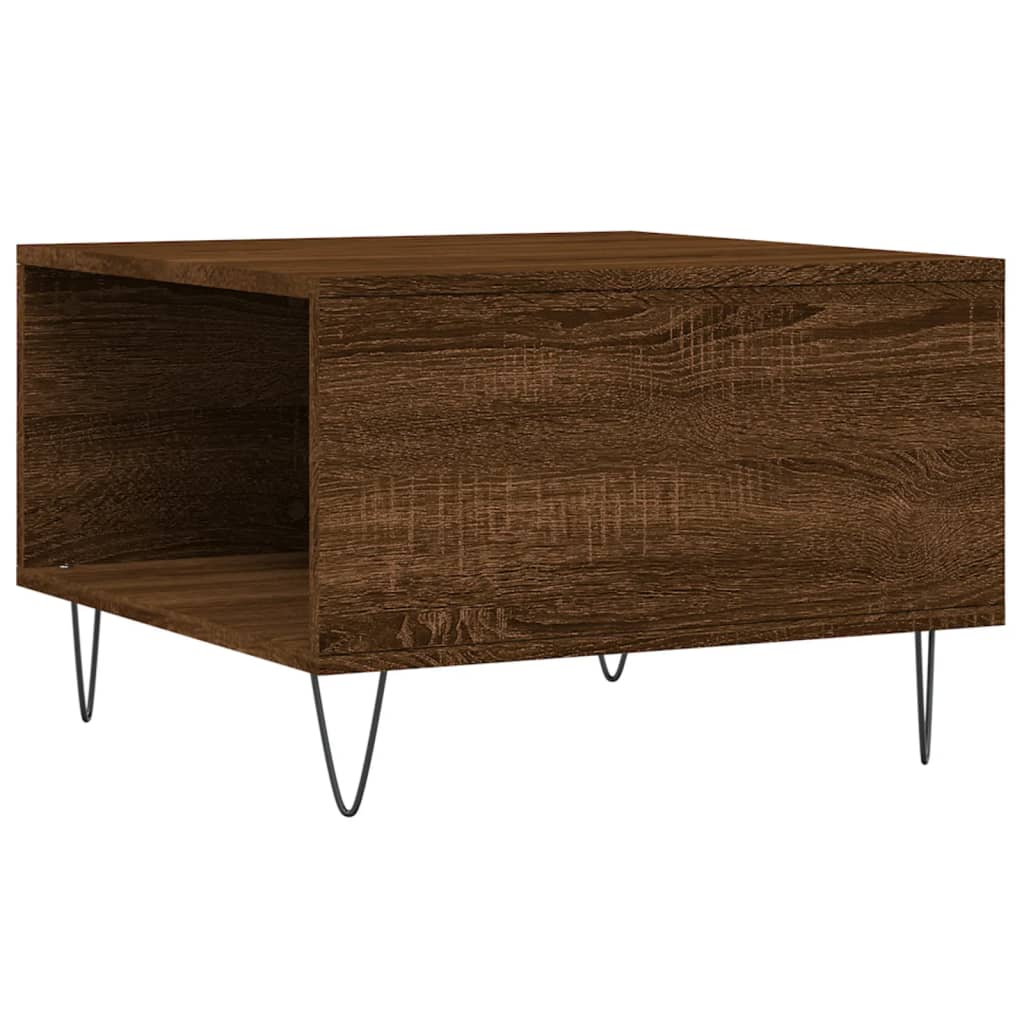 Salontafel 55x55x36,5 cm bewerkt hout bruin eikenkleur