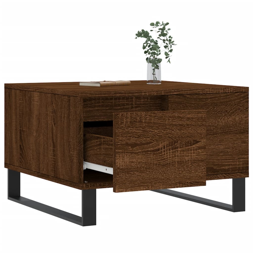 Salontafel 55x55x36,5 cm bewerkt hout bruin eikenkleur