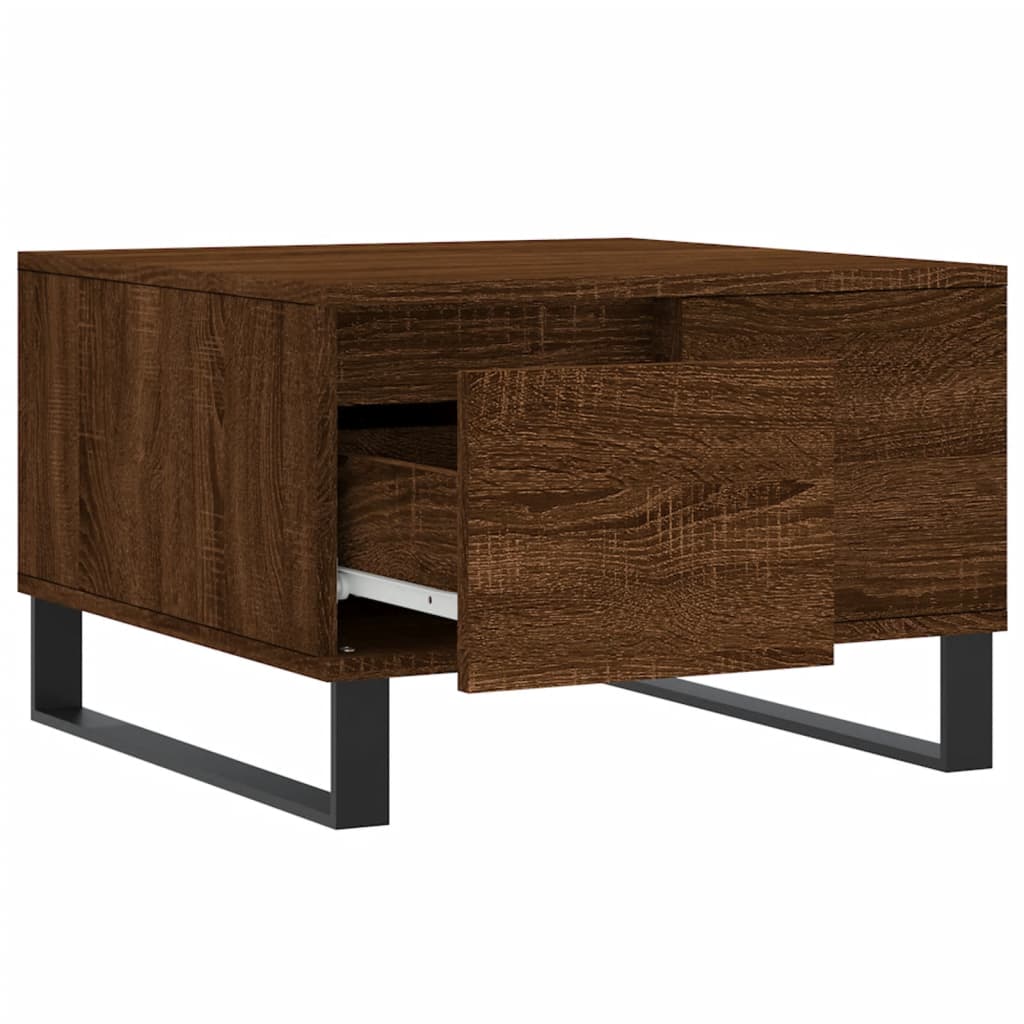 Salontafel 55x55x36,5 cm bewerkt hout bruin eikenkleur