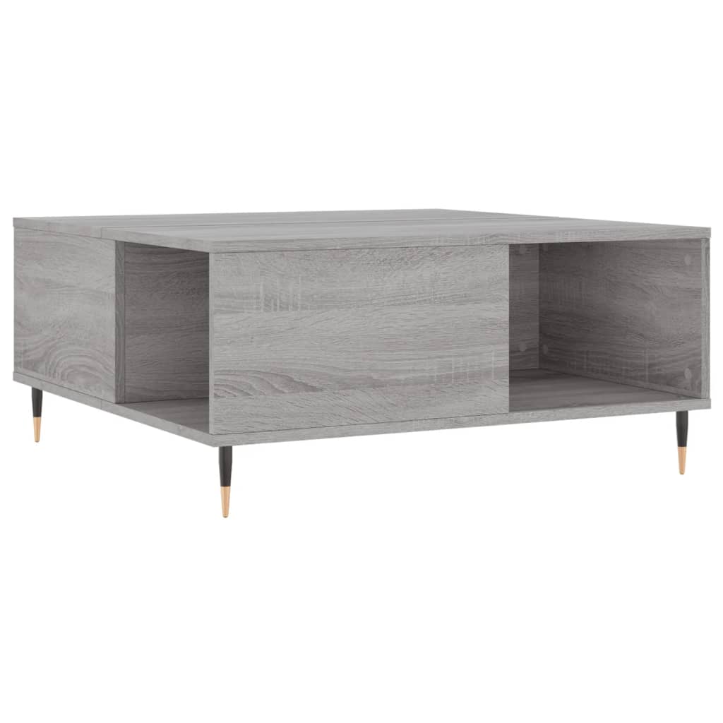 Salontafel 80x80x36,5 cm bewerkt hout grijs sonoma eikenkleurig