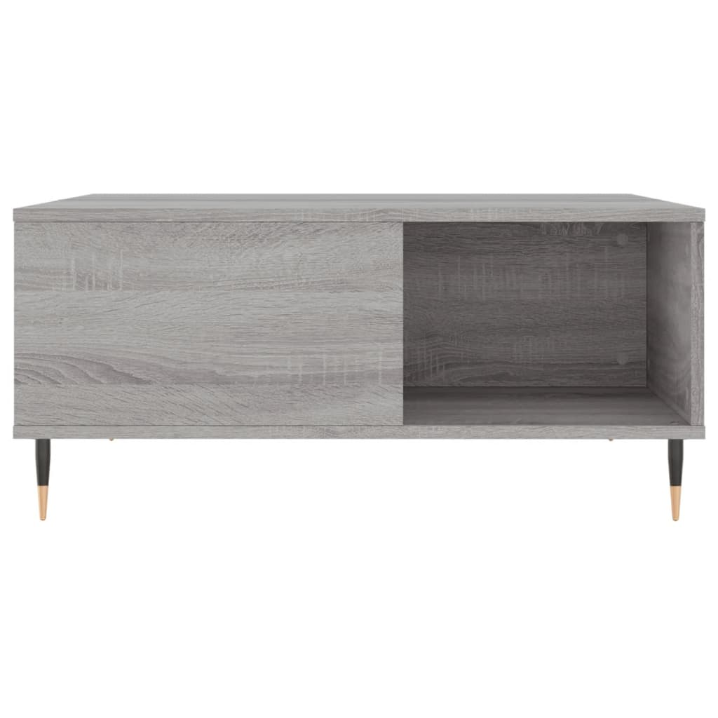 Salontafel 80x80x36,5 cm bewerkt hout grijs sonoma eikenkleurig