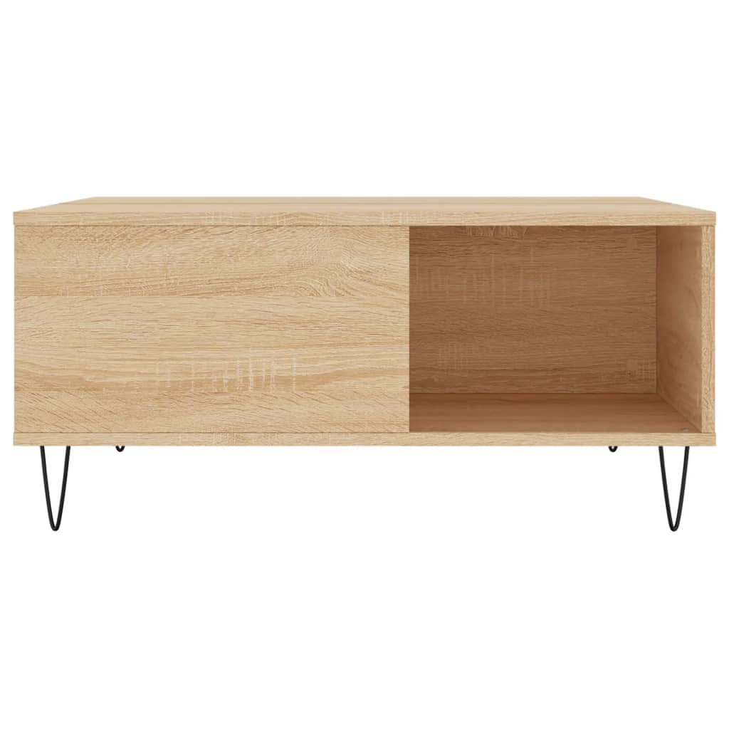 Salontafel 80x80x36,5 cm bewerkt hout sonoma eikenkleurig
