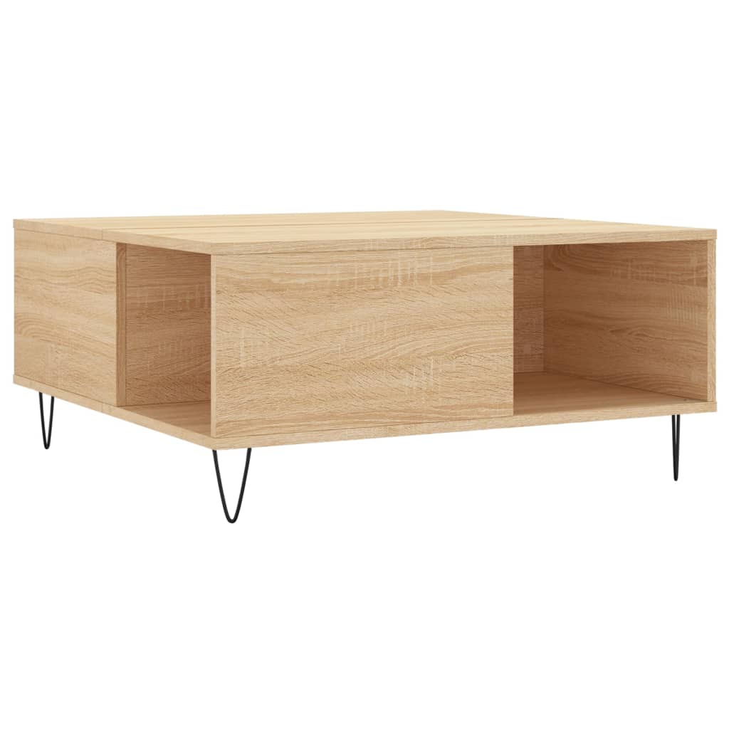 Salontafel 80x80x36,5 cm bewerkt hout sonoma eikenkleurig