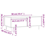 Salontafel 90x50x36,5 cm bewerkt hout bruin eikenkleur